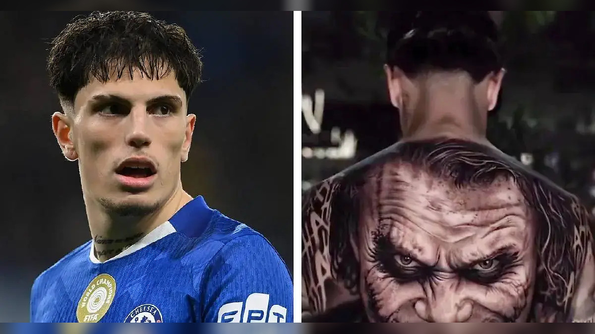 Alejandro Garnacho Stuns Fans in London as Chelsea Winger Shows Off Huge Joker Tattoo Covering Entire Back After Thousands-Pound Body Art Project