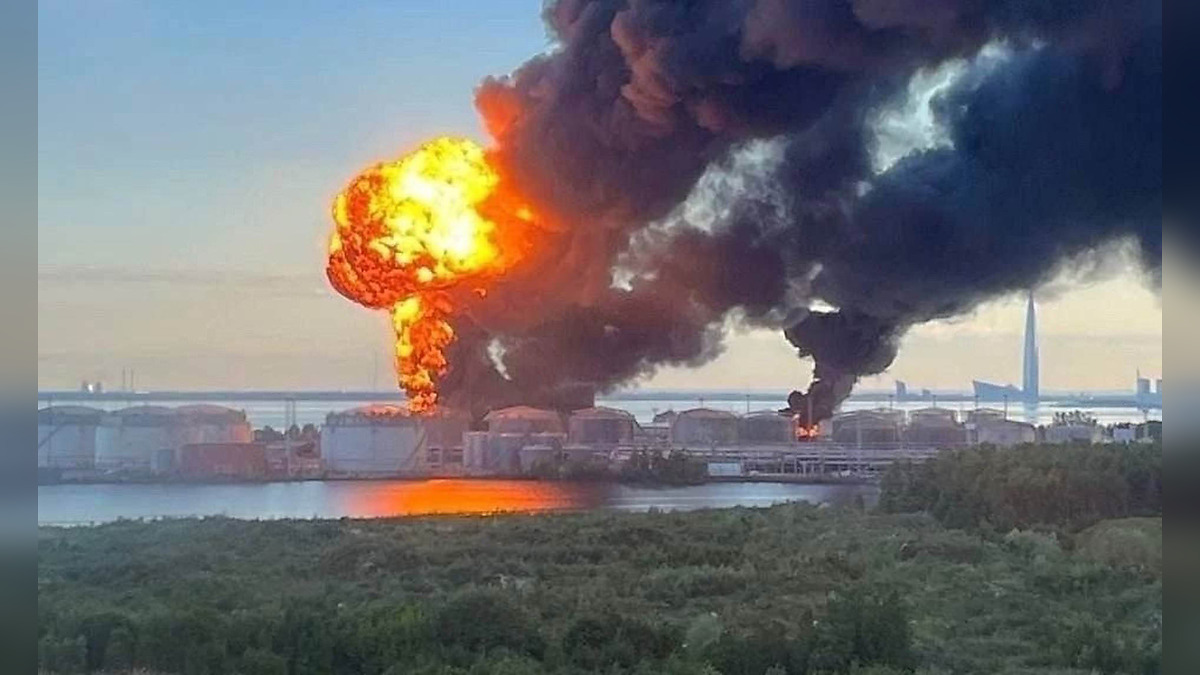 Ukraine Blasts St Petersburg Oil Port in Massive Drone Strike as Putin Hosts Economic Forum in Russia’s Baltic City Amid War Humiliation Claims
